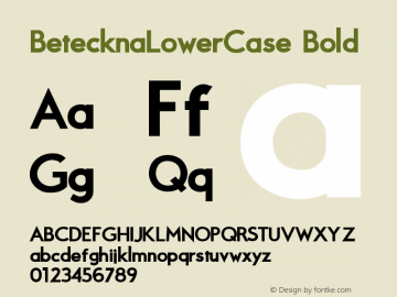 BetecknaLowerCase Version Font Sample