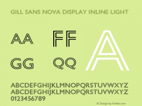 Gill Sans Nova Display Inline Light Version 1.00 Font Sample