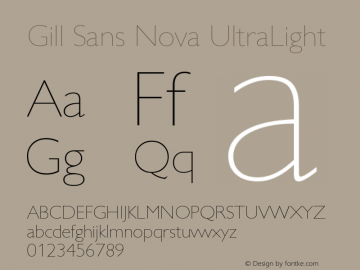 Gill Sans Nova UltraLight Version 1.00图片样张