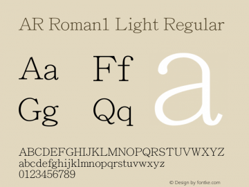 AR Roman1 Light Version 2.001;PS 001.001;hotconv 1.0.38图片样张