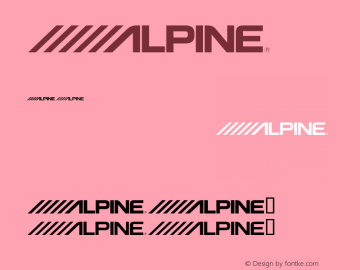 Alpine Logo Macromedia Fon￿ographer 4.1J 97.7.5 Font Sample