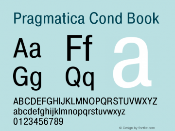 Pragmatica Cond Book Version 2.000 Font Sample