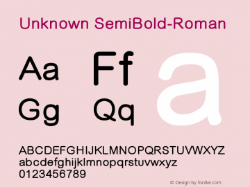  SemiBold-Roman Version 1.0 Font Sample