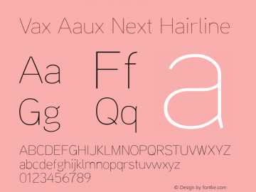 VaxAauxNext-Hairline Version 1.000图片样张