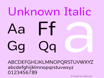  Italic  Font Sample