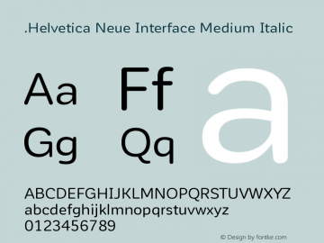 .Helvetica Neue Interface Medium Italic P4 10.0d38e9图片样张