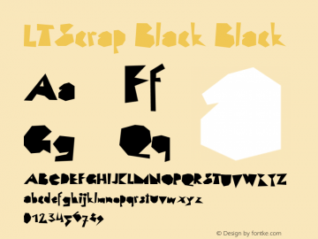 LTScrap Black Black Version 001.000 Font Sample