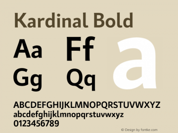 Kardinal-Bold Version 1.000;PS 001.000;hotconv 1.0.88;makeotf.lib2.5.64775 Font Sample