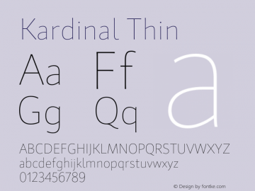 Kardinal-Thin Version 1.000;PS 001.000;hotconv 1.0.88;makeotf.lib2.5.64775 Font Sample