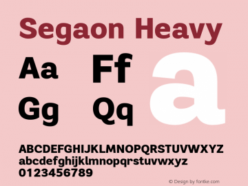 Segaon Heavy Version 1.000 Font Sample