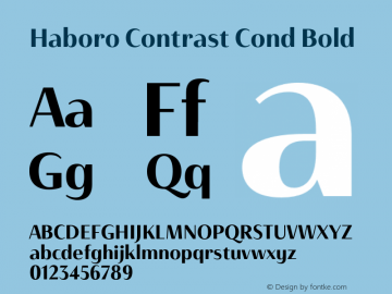 Haboro Contrast Cond Bold Version 1.000图片样张