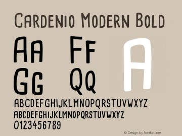 Cardenio Modern Bold Version 1.2, August 15 2016图片样张