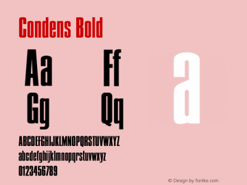 Condens Bold Converted from t:\CND___BN.BF1 by ALLTYPE Font Sample
