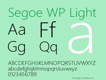 Segoe WP Light Version 1.00图片样张