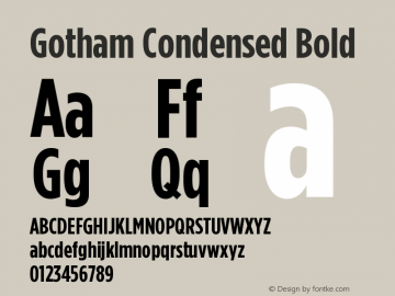 GothamCondensed-Bold Version 2.200 Font Sample