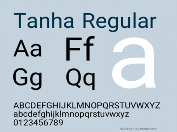 Tanha Version 0.5 Font Sample