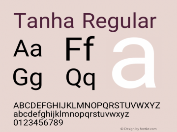 Tanha Version 0.5 Font Sample