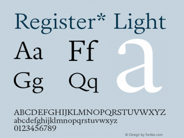 Register-Light Version 7.007;PS 7.7;hotconv 1.0.88;makeotf.lib2.5.647800 Font Sample