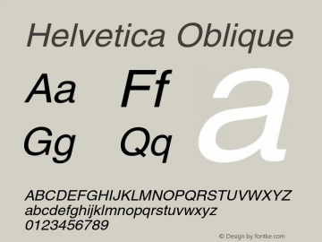Helvetica-Oblique Version 002.000 Font Sample