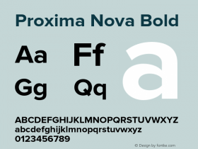 Proxima Nova Bold Version 2.001 Font Sample