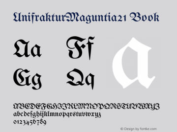 UnifrakturMaguntia21 Version 2017-03-19图片样张