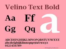 VelinoText-Bold Version 1.000 Font Sample