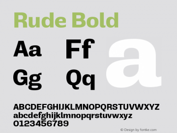 Rude-Bold Version 1.000 Font Sample