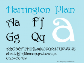 Harrington Plain Altsys Fontographer 3.3  7/3/95 Font Sample