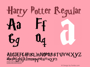 Harry Potter Version Macromedia Fontograp Font Sample