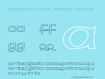 American Uncial Outline Normal 1.000 Font Sample