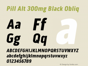 PillAlt300mg-BlackObliq Version 1.000 2007 initial release Font Sample