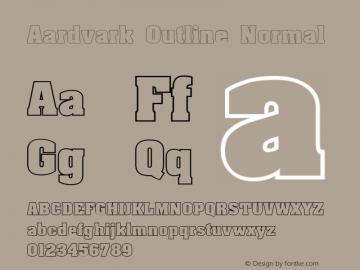 Aardvark Outline Normal 1.000 Font Sample