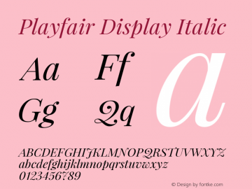 Playfair Display Italic Version 1.000 Font Sample