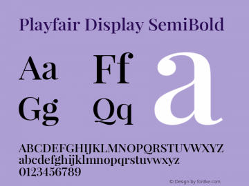 Playfair Display SemiBold Version 1.000 Font Sample