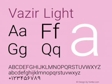 Vazir Light Version 9-beta Font Sample