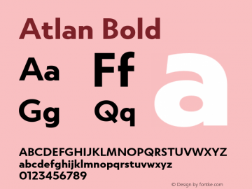 Atlan-Bold Version 1.000;PS 001.000;hotconv 1.0.88;makeotf.lib2.5.64775 Font Sample