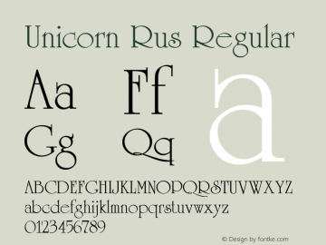 Unicorn Rus 1.0 Sat Feb 13 15:51:45 1993 Font Sample