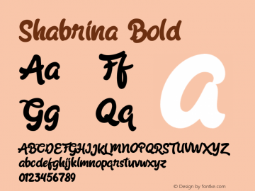 Shabrina Bold Version 1.000 Font Sample