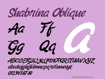 Shabrina Oblique Version 1.000 Font Sample