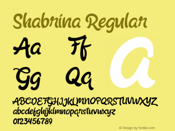 Shabrina Version 1.000 Font Sample