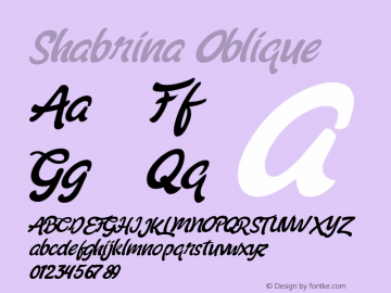 Shabrina Oblique Version 1.000 Font Sample