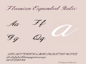 Flourian-ExpandedItalic Version 1.000 Font Sample