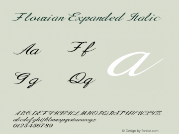 Flourian-ExpandedItalic Version 1.000 Font Sample