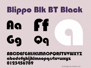 Blippo Blk BT Black Version 1.01 emb4-OT Font Sample