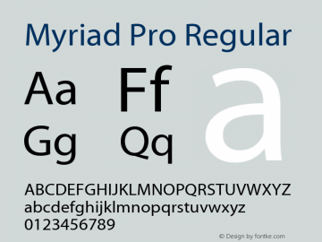Myriad Pro Version 2.037;PS 2.000;hotconv 1.0.51;makeotf.lib2.0.18671图片样张
