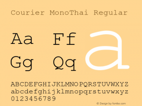 Courier MonoThai MS core font:v2.00图片样张