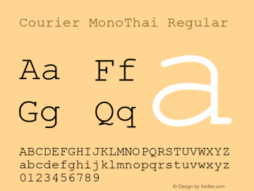 Courier MonoThai MS core font:v2.00图片样张