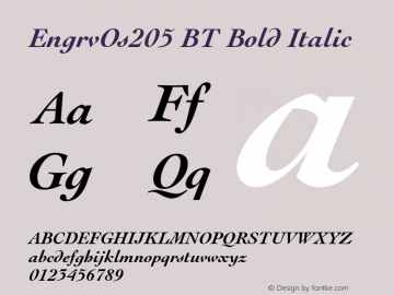 EngrvOs205 BT Bold Italic mfgpctt-v4.5 Fri Sep 24 08:57:45 EDT 1999图片样张