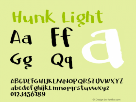 Hunk-Light Version 1.000;PS 001.001;hotconv 1.0.56 Font Sample