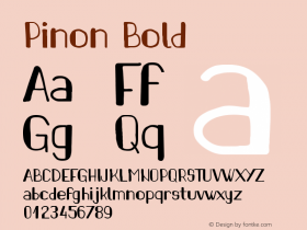 Pinon Bold Version 1.20 June 12, 2016 Font Sample